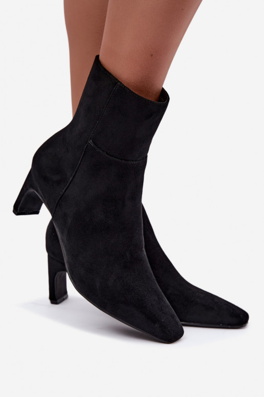 damen Stiefeletten mit Absatz in schwarz Rileya