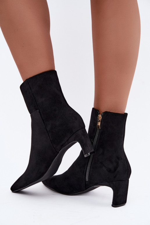 damen Stiefeletten mit Absatz in schwarz Rileya