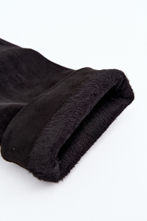 Damen kniehohe Stiefel zum Hineinschlüpfen, gefüttert mit dünnen Absätzen in schwarz Olivienne