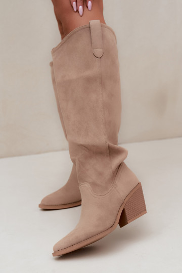 slouchy kniehohe Stiefel zum Hineinschlüpfen in Sand Sylvie 2