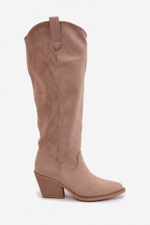 slouchy kniehohe Stiefel zum Hineinschlüpfen in Sand Sylvie