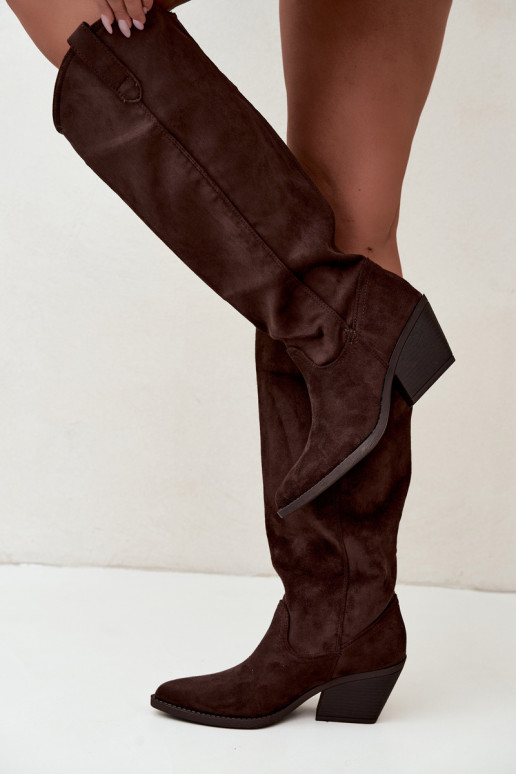 slouchy kniehohe Stiefel zum Hineinschlüpfen in CzekoladoĮe Sylvie