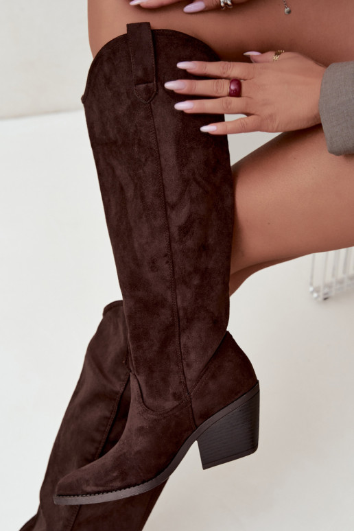 slouchy kniehohe Stiefel zum Hineinschlüpfen in CzekoladoĮe Sylvie