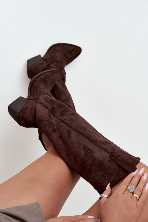 slouchy kniehohe Stiefel zum Hineinschlüpfen in CzekoladoĮe Sylvie