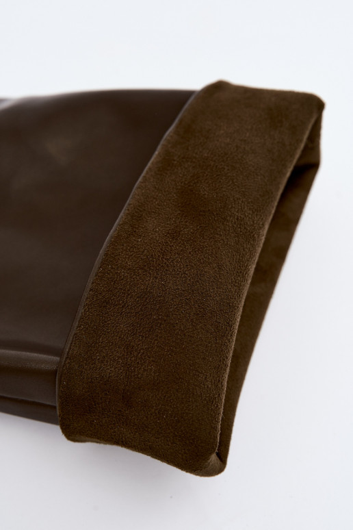 Damen kniehohe Stiefel zum Hineinschlüpfen mit Absätzen in CzekoladoĮe Emeline