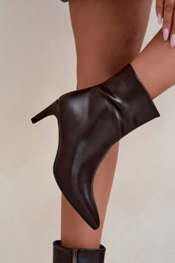 Damen Stiefeletten mit Absätzen aus Kunstleder in CzekoladoĮe Celisse 2