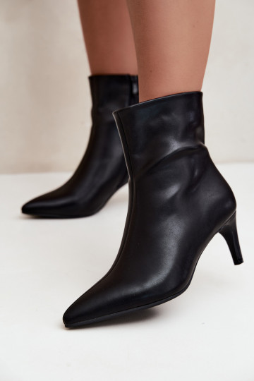 Damen Stiefeletten mit Absätzen aus schwarzem Kunstleder Celisse