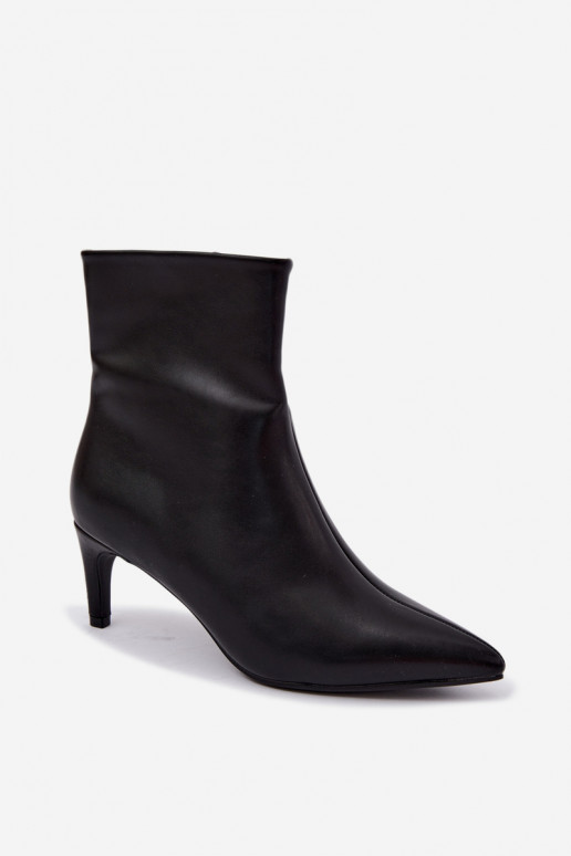 Damen Stiefeletten mit Absätzen aus schwarzem Kunstleder Celisse