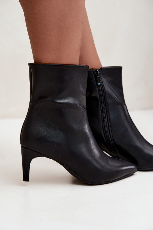 Damen Stiefeletten mit Absätzen aus schwarzem Kunstleder Celisse