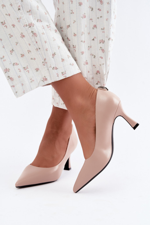 Schuhe mit Absatz in sandfarbener Vinceza 62330