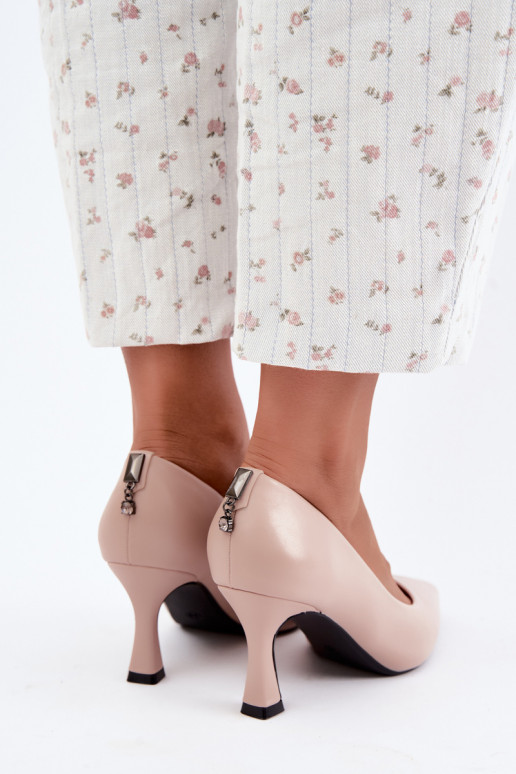 Schuhe mit Absatz in sandfarbener Vinceza 62330