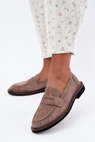 Damen Mokassins aus Veloursleder in sandfarbener Vinceza 62335 2