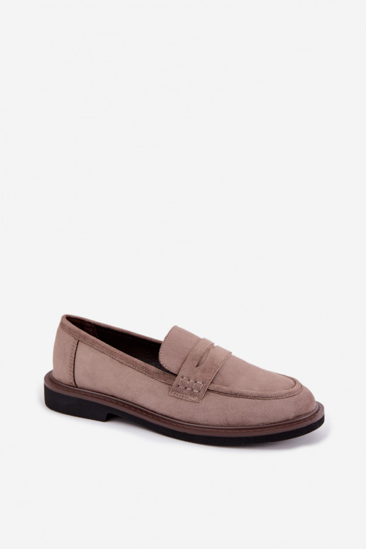 Damen Mokassins aus Veloursleder in sandfarbener Vinceza 62335