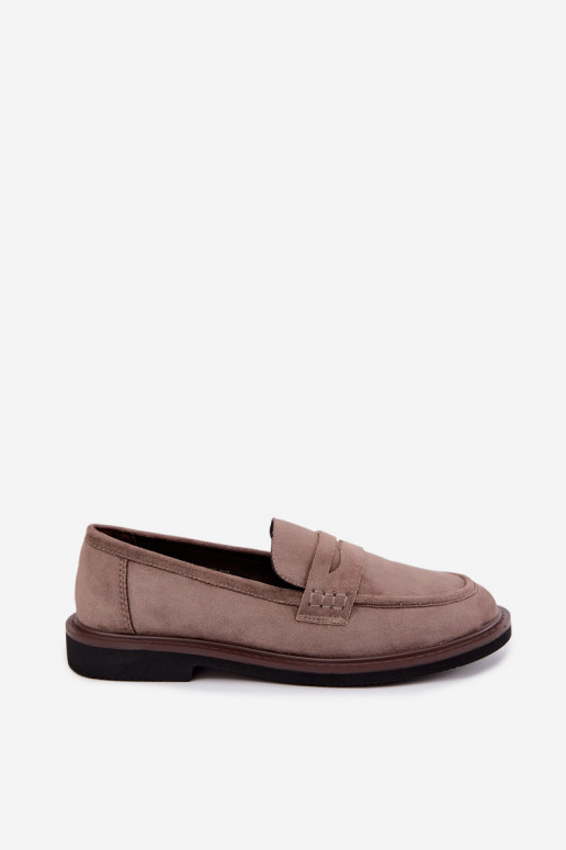 Damen Mokassins aus Veloursleder in sandfarbener Vinceza 62335
