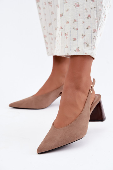 Schuhe mit offenem Absatz in sandfarbener Sorenia 2