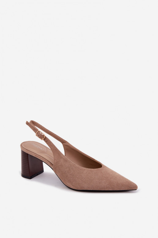 Schuhe mit offenem Absatz in sandfarbener Sorenia