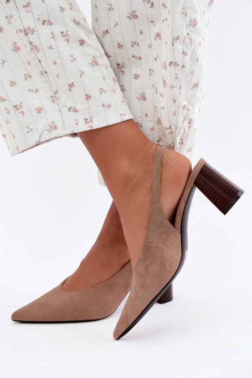 Schuhe mit offenem Absatz in sandfarbener Sorenia