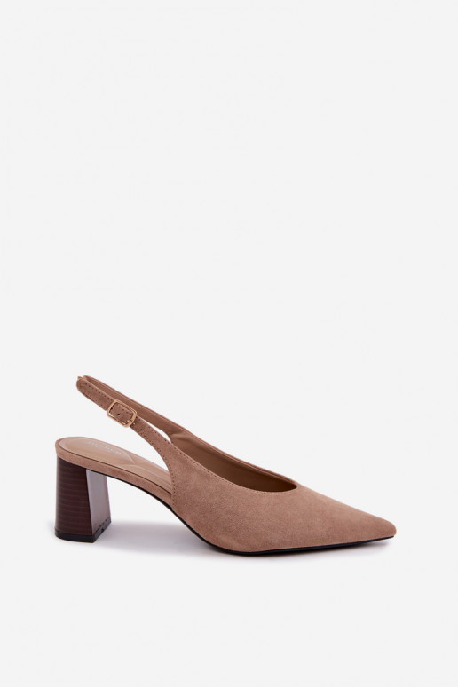 Schuhe mit offenem Absatz in sandfarbener Sorenia