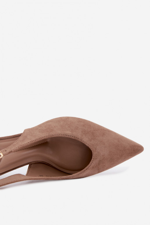 Schuhe mit offenem Absatz in sandfarbener Sorenia