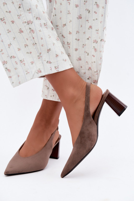 Schuhe mit offenem Absatz in tonfarbener Sorenia