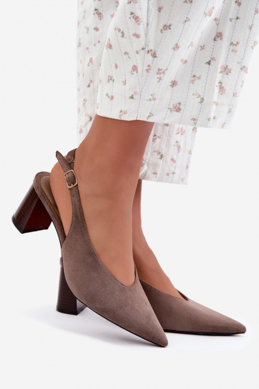 Schuhe mit offenem Absatz in tonfarbener Sorenia