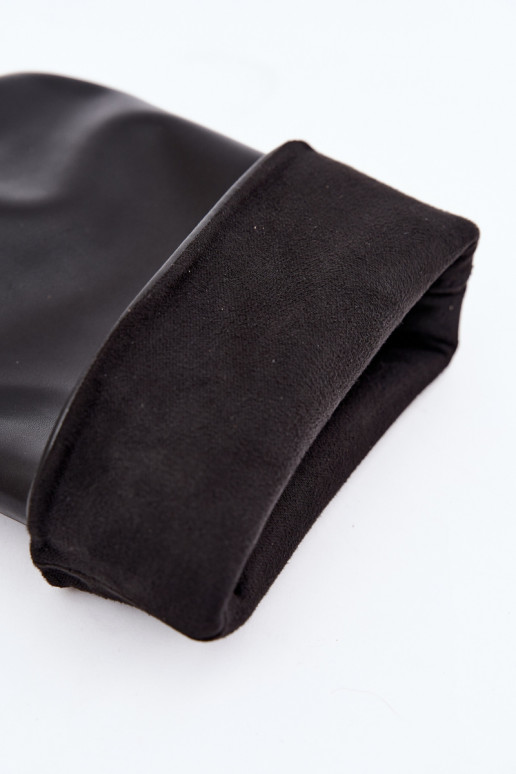 Schlüpfschuhe bis zum Knie mit Absätzen in schwarzer Farbe Falina