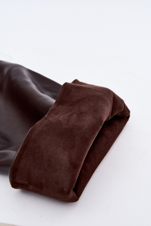 Damenstiefel bis zum Knie mit dünnen Absätzen in Schokoladenfarbe Galena