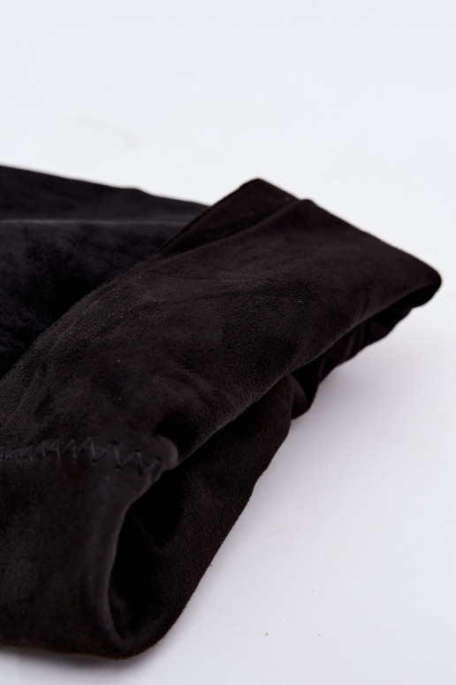 Schlüpfschuhe für Damen bis zum Knie mit Absätzen in schwarzer Farbe Rosena