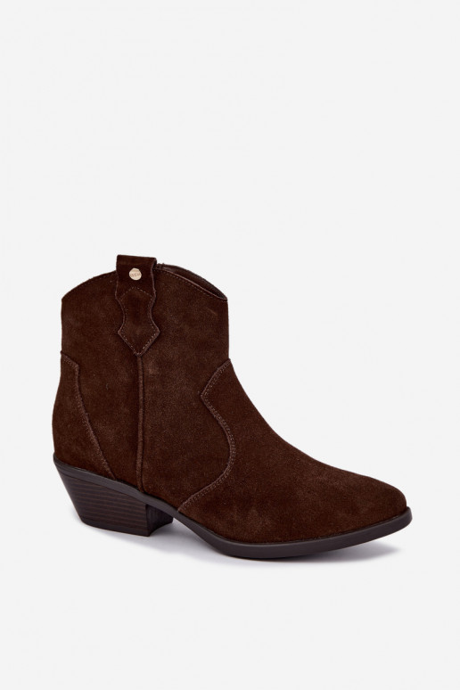 Big Star gefütterte schokoladenbraune Cowboy-Stiefeletten mit Absatz