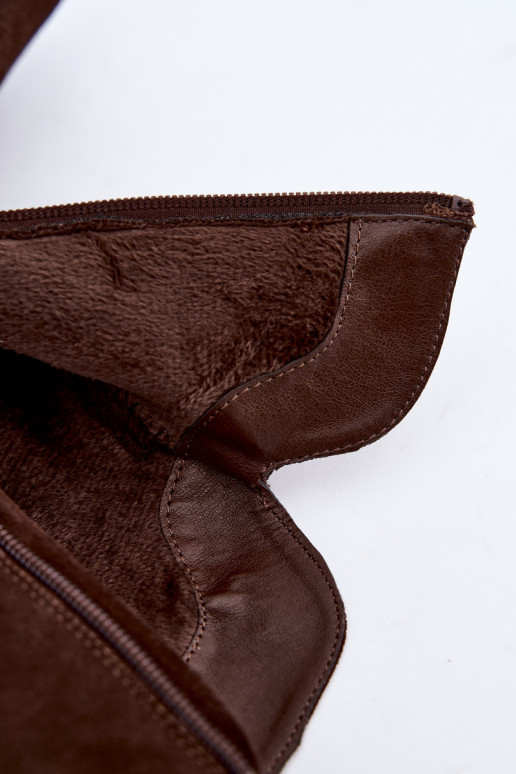 Big Star gefütterte schokoladenbraune Cowboy-Stiefeletten mit Absatz