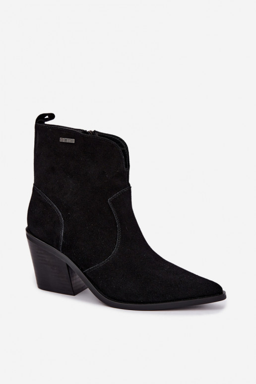 Big Star schwarze Cowboy-Stiefeletten mit Absatz