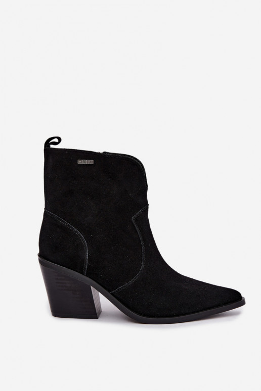 Big Star schwarze Cowboy-Stiefeletten mit Absatz
