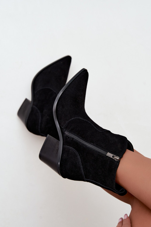 Big Star schwarze Cowboy-Stiefeletten mit Absatz