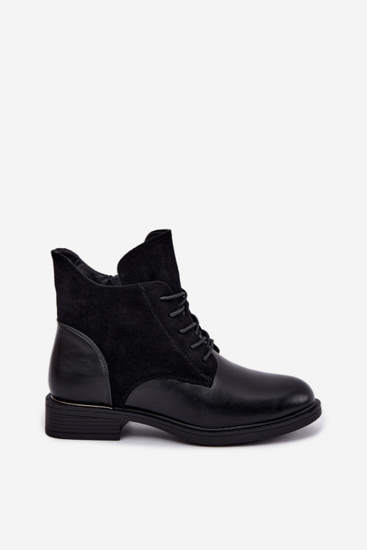 Ismerae schwarze Stiefeletten mit breiten Absätzen