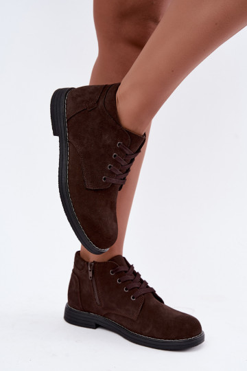Nirelia Schuhe aus schokoladenbraunem Kunstveloursleder