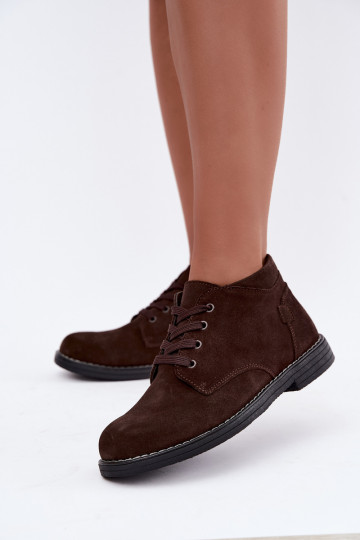 Nirelia Schuhe aus schokoladenbraunem Kunstveloursleder 2