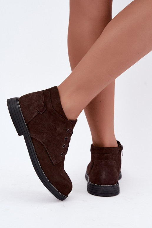 Nirelia Schuhe aus schokoladenbraunem Kunstveloursleder