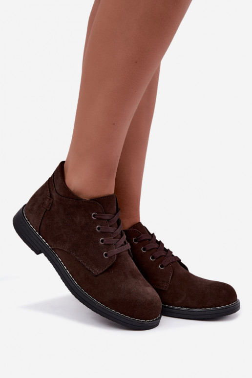 Nirelia Schuhe aus schokoladenbraunem Kunstveloursleder