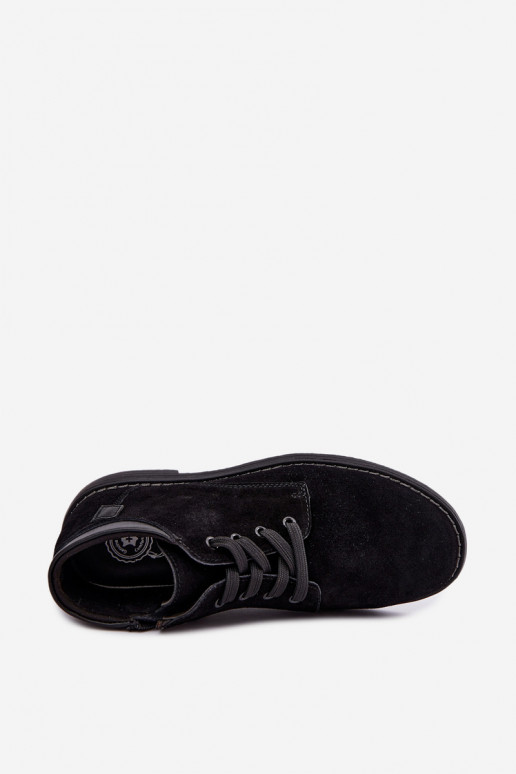 Nirelia Schuhe aus schwarzem Kunstveloursleder