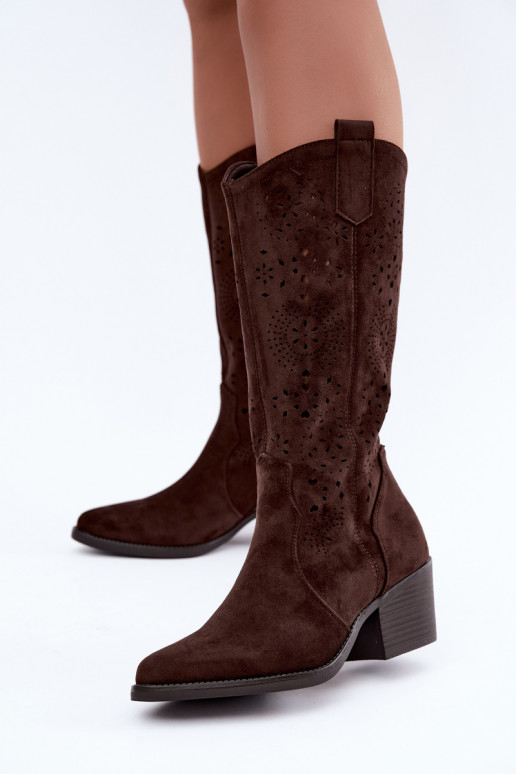 Ausschnitt Cowboy-Stiefel mit Absatz CzekoladoĮe Garena