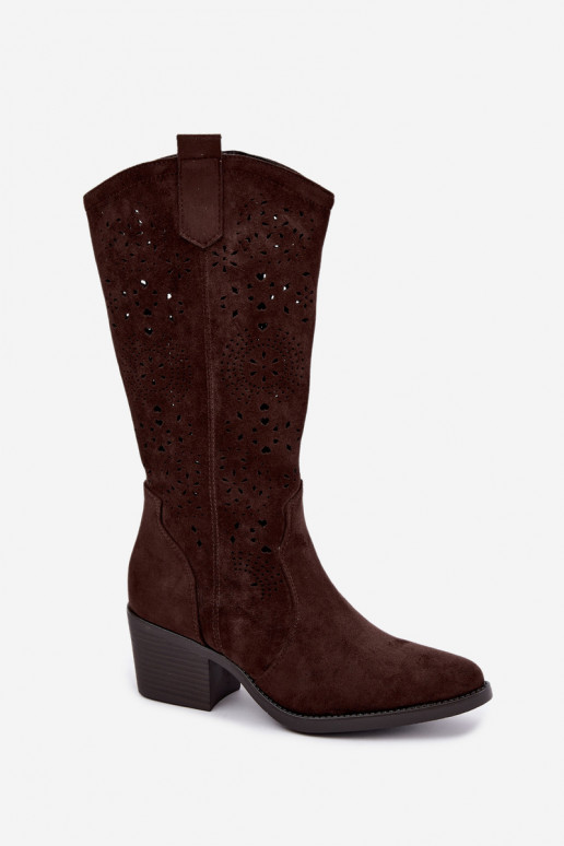 Ausschnitt Cowboy-Stiefel mit Absatz CzekoladoĮe Garena