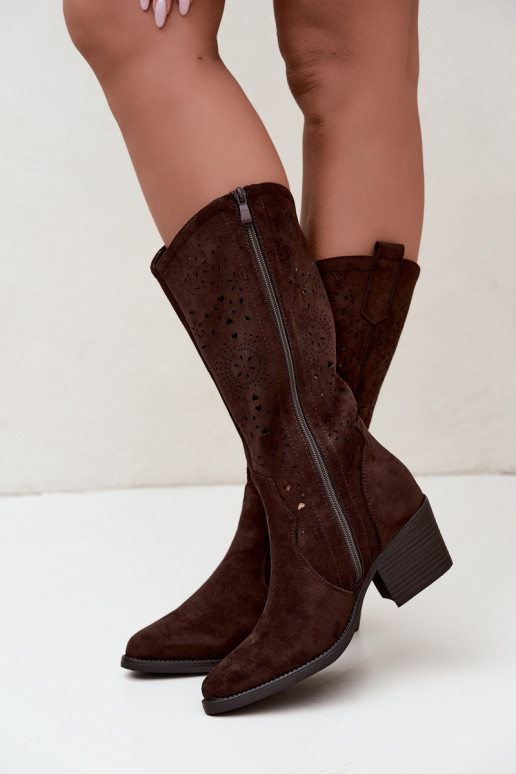 Ausschnitt Cowboy-Stiefel mit Absatz CzekoladoĮe Garena