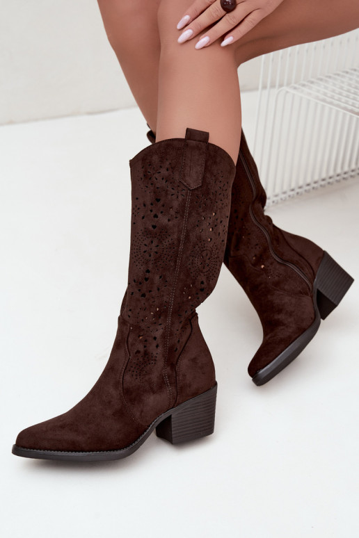 Ausschnitt Cowboy-Stiefel mit Absatz CzekoladoĮe Garena