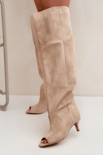 Stiefel mit hohem Schaft und offenen Zehen in Sand Henya 2