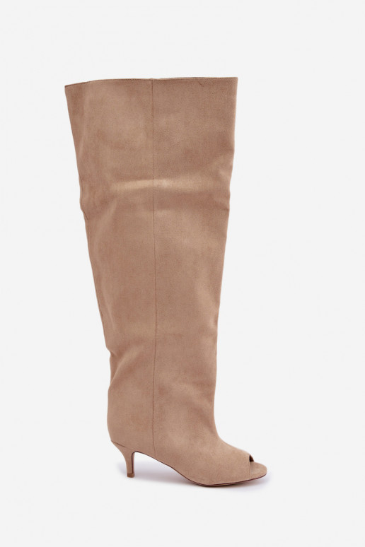 Stiefel mit hohem Schaft und offenen Zehen in Sand Henya