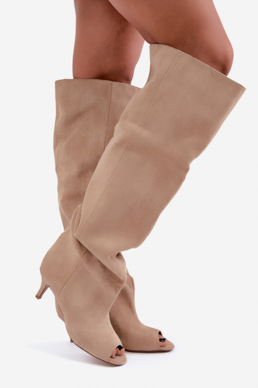 Stiefel mit hohem Schaft und offenen Zehen in Sand Henya
