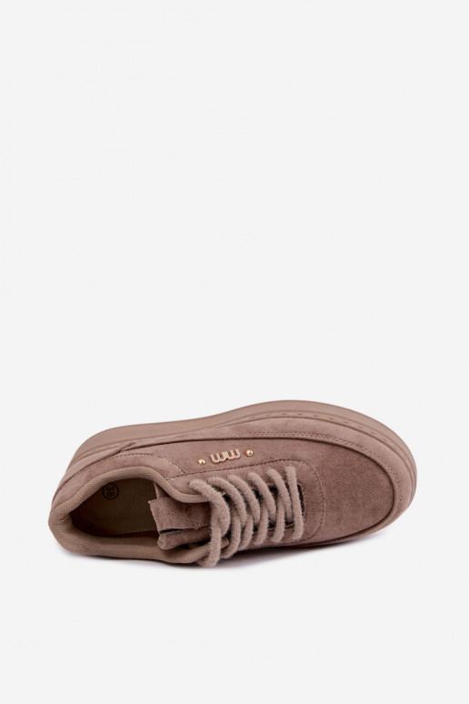 Sneaker aus Veloursleder mit Plattform in Ton Teysa
