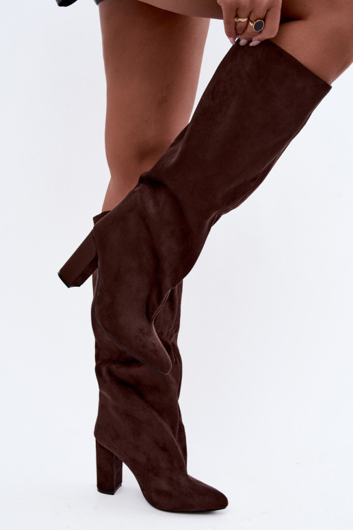 Stiefeletten mit Absatz in Schokolade Adoria