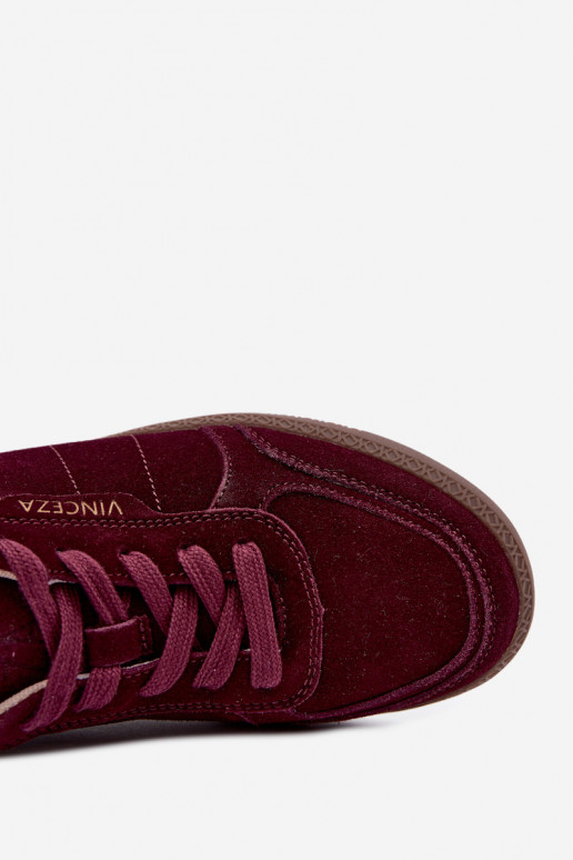 Damen Sneakers aus bordeaux Veloursleder Vinceza 79635