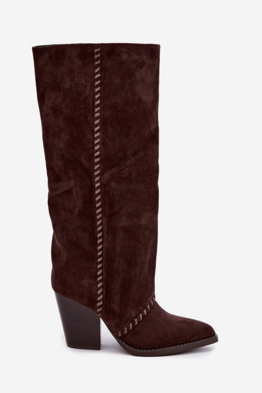 Damenstiefel im Cowboy-Stil mit Blockabsatz schokoladenbraun Noeline